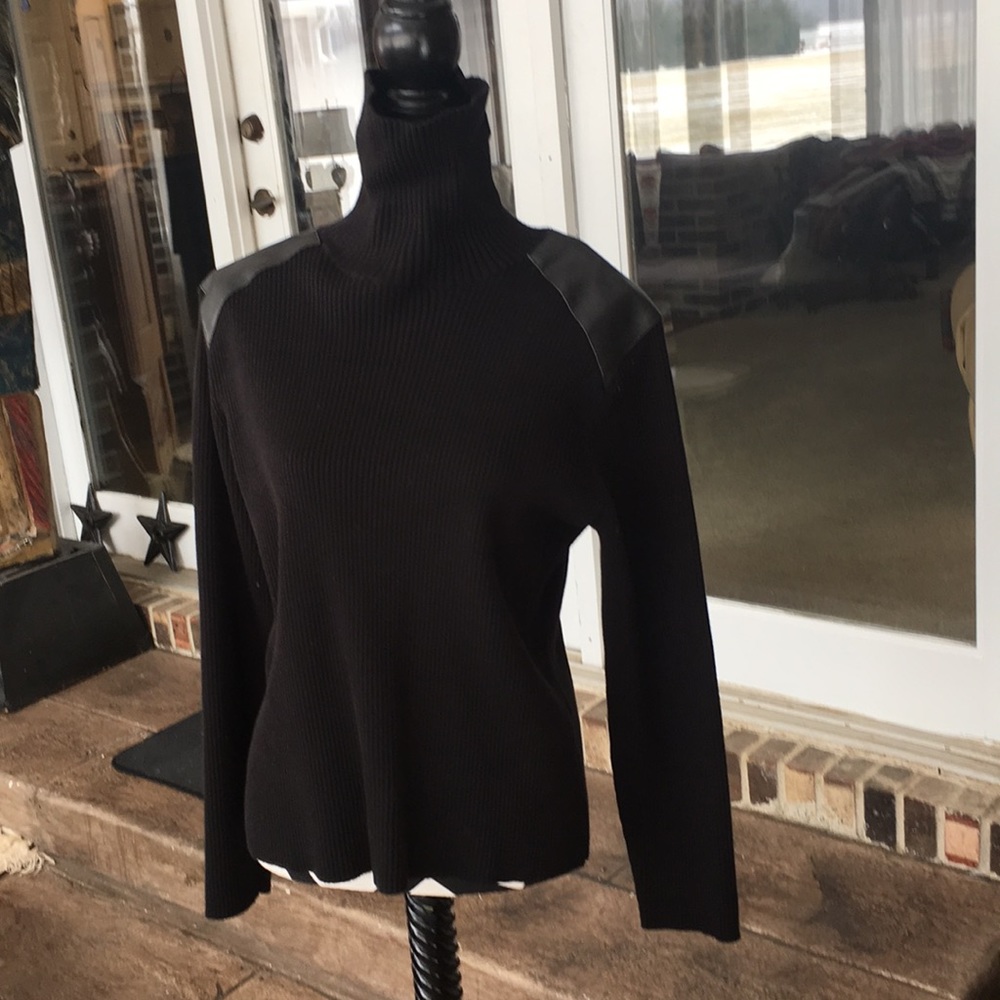 Black biker turtle neck sweater